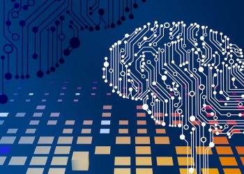 a computer circuit board with a brain on it