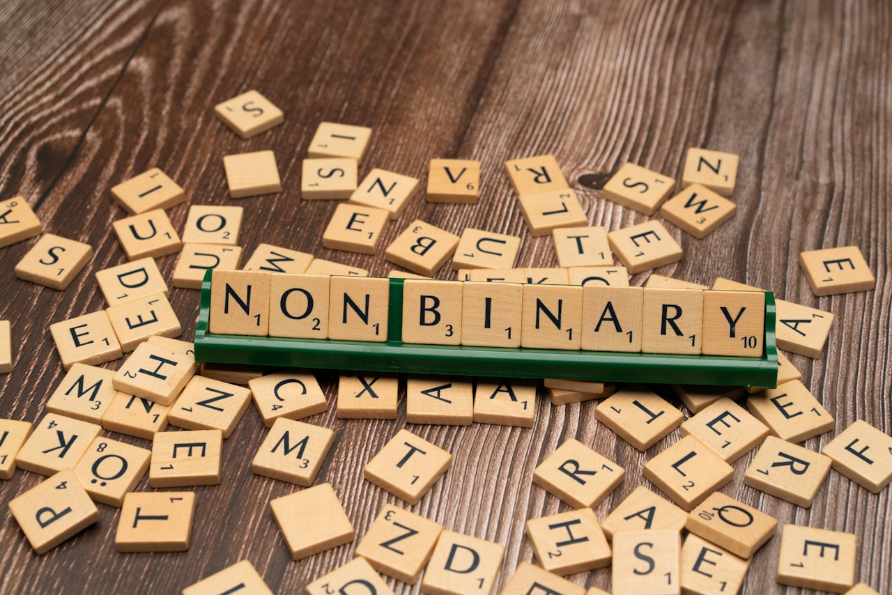 scrabble tiles spelling the word non - military on a wooden table