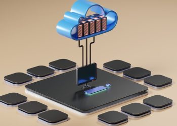 3D render of cloud computing concept