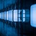 blue and white LED shelves