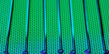 semiconductor wafer cleanroom microchip close up