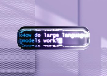 A digital representation of how large language models function in AI technology.
