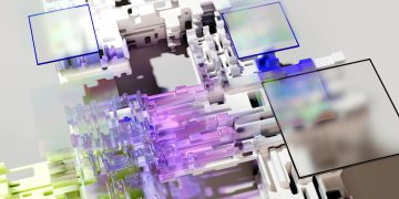 Colorful abstract 3D rendering showcasing AI and deep learning technology.