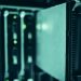 Close-up of server racks in a data center highlighting modern technology infrastructure.