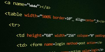 Close-up of HTML code lines highlighting web development concepts and techniques.