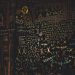 Chalkboard filled with complex cybersecurity and hacking symbols in colorful chalk.