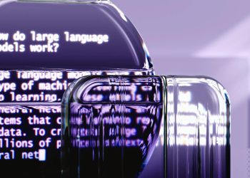 Abstract representation of large language models and AI technology.