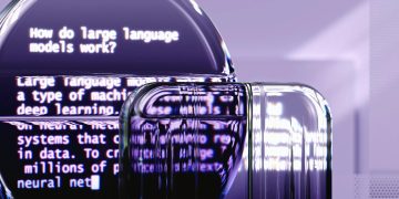 Abstract representation of large language models and AI technology.