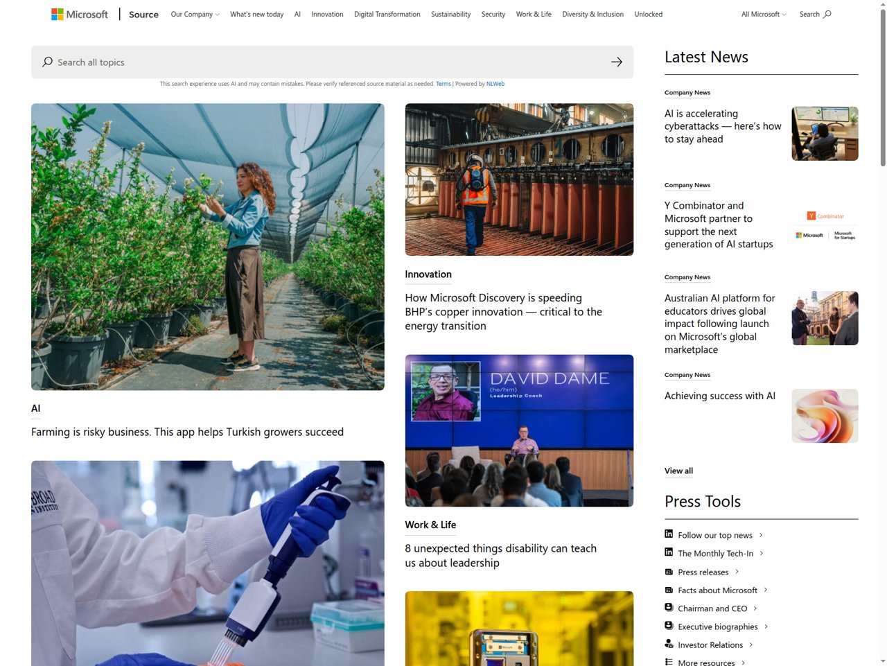 microsoft newsroom announcement