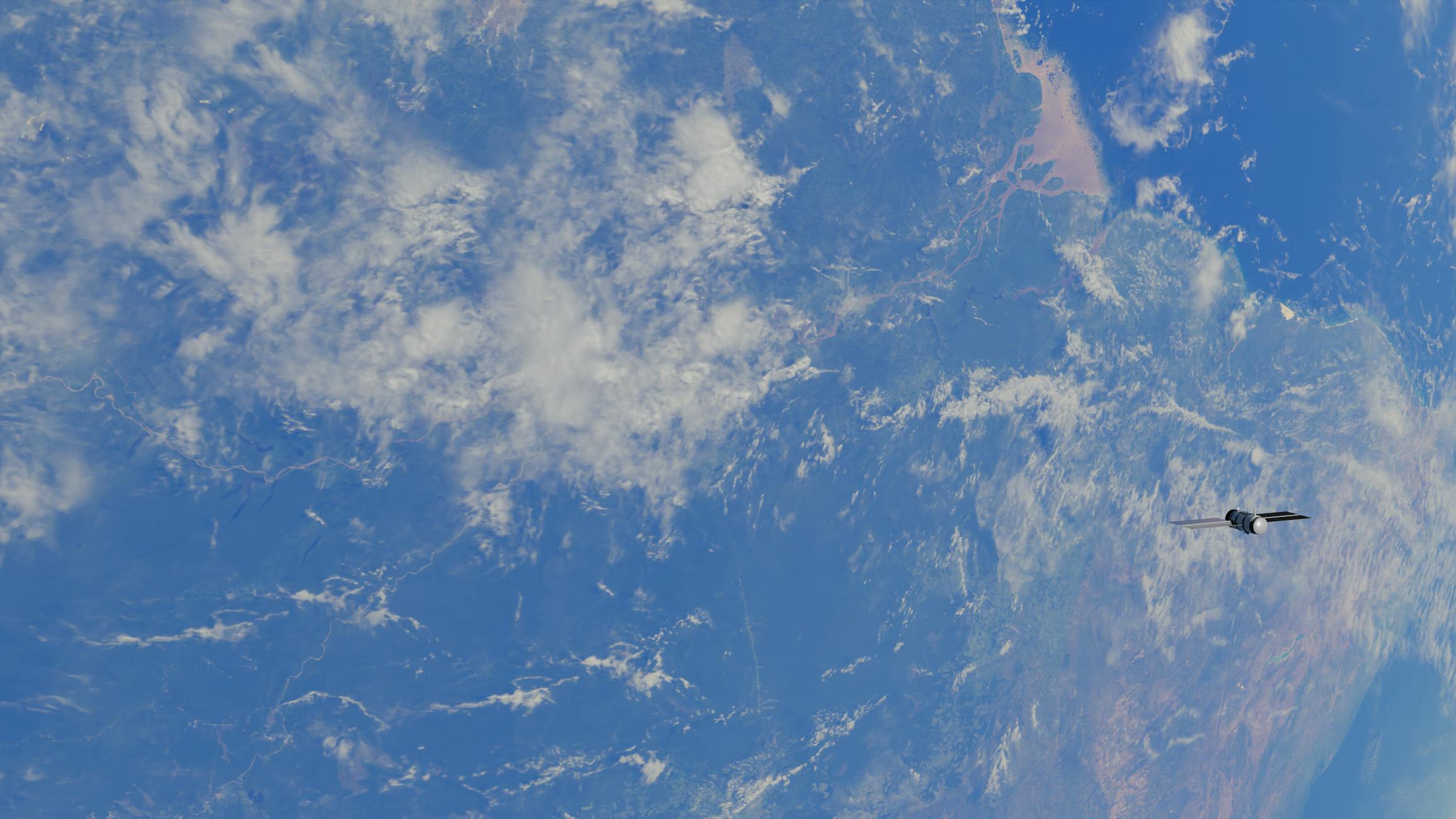 A breathtaking view of Earth with a satellite soaring above. Ideal for space enthusiasts.
