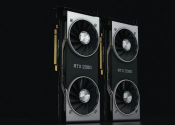 NVIDIA RTX 2080 그래픽카드 두 장 클로즈업 — CUDA 13.3