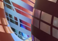 Vibrant abstract digital art with flowing lines and geometric patterns.