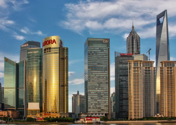 A stunning view of Shanghai's skyline featuring modern skyscrapers and iconic architecture.