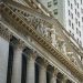 Classic architecture of the New York Stock Exchange facade in NYC.