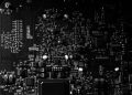Detailed black and white photo of a circuit board showing intricate components, perfect for tech projects.