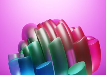 Dynamic colorful abstract art with vivid hues and smooth gradients.