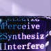Futuristic abstract artwork showcasing AI concepts with digital text overlays.