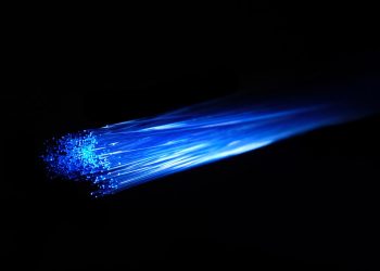 blue and white light in dark room