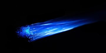blue and white light in dark room