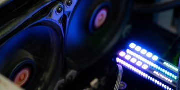 black and blue car stereo