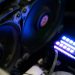 black and blue car stereo
