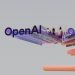 Layered "openai" text with orange shapes on a gray background.