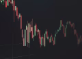 Stock market data chart showing trends in red and green. Perfect for financial and business themes.