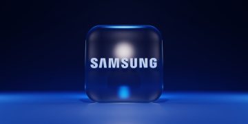 a blue cube with a white logo