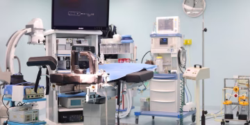 State-of-the-art operating room with advanced surgical equipment and technology.