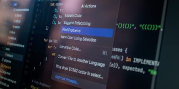 Computer screen displaying code with a context menu.