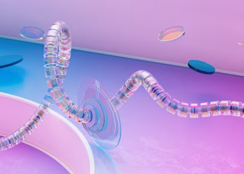 Abstract 3D render showcasing a futuristic neural network and AI concept.