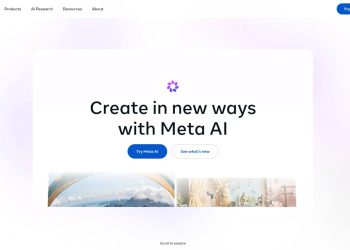 Meta AI 공식 제품 페이지 화면. 화면: Meta