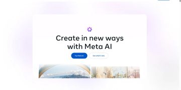 Meta AI 공식 제품 페이지 화면. 화면: Meta