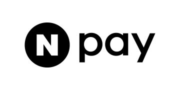흰색 배경 중앙에 배치한 검은색 Npay 공식 워드마크