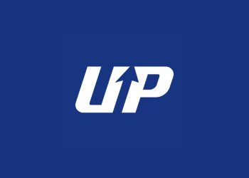 파란 배경의 업비트 공식 UP 로고