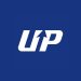 파란 배경의 업비트 공식 UP 로고
