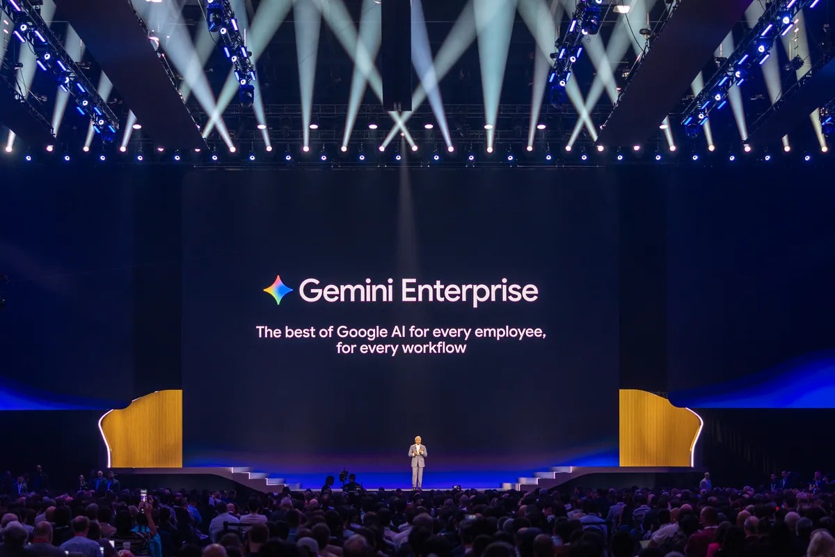 Google Cloud Next 2026 무대에서 Gemini Enterprise를 발표하는 현장
