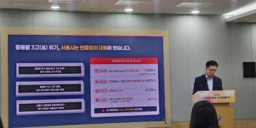 서울시청 브리핑실에서 2026년 제2회 추가경정예산안을 설명하는 이동률 기획조정실장 직무대리
