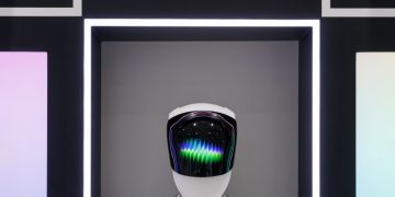 K-디스플레이 2026에 전시된 LG디스플레이 휴머노이드용 P-OLED
