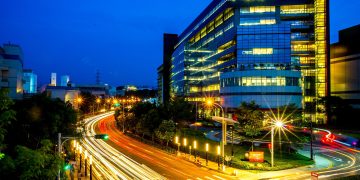 대만 신주과학단지 TSMC Fab 12B 반도체 생산시설 야경